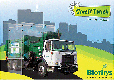 Sistema para el tratamiento de los malos olores  en camiones de basura. 