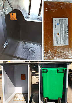 (GELACTIV® CE ) Tratamiento para eliminar  malos olores  contenedores  residuos urbanos Gelactiv CE